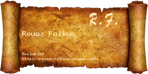 Reusz Folkus névjegykártya